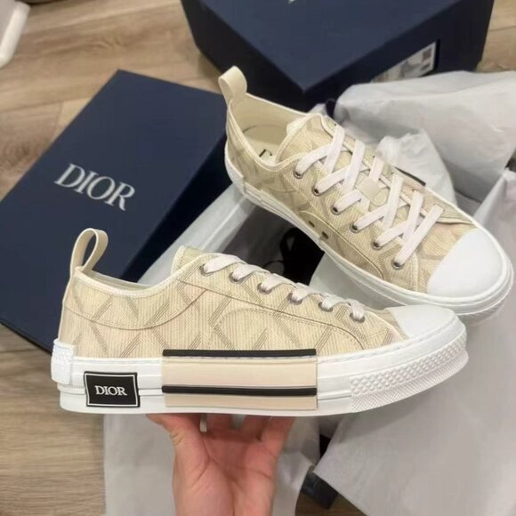 NIB Authentic Dior B23 Low 'CD Diamond - Natural' - Picture 1 of 4